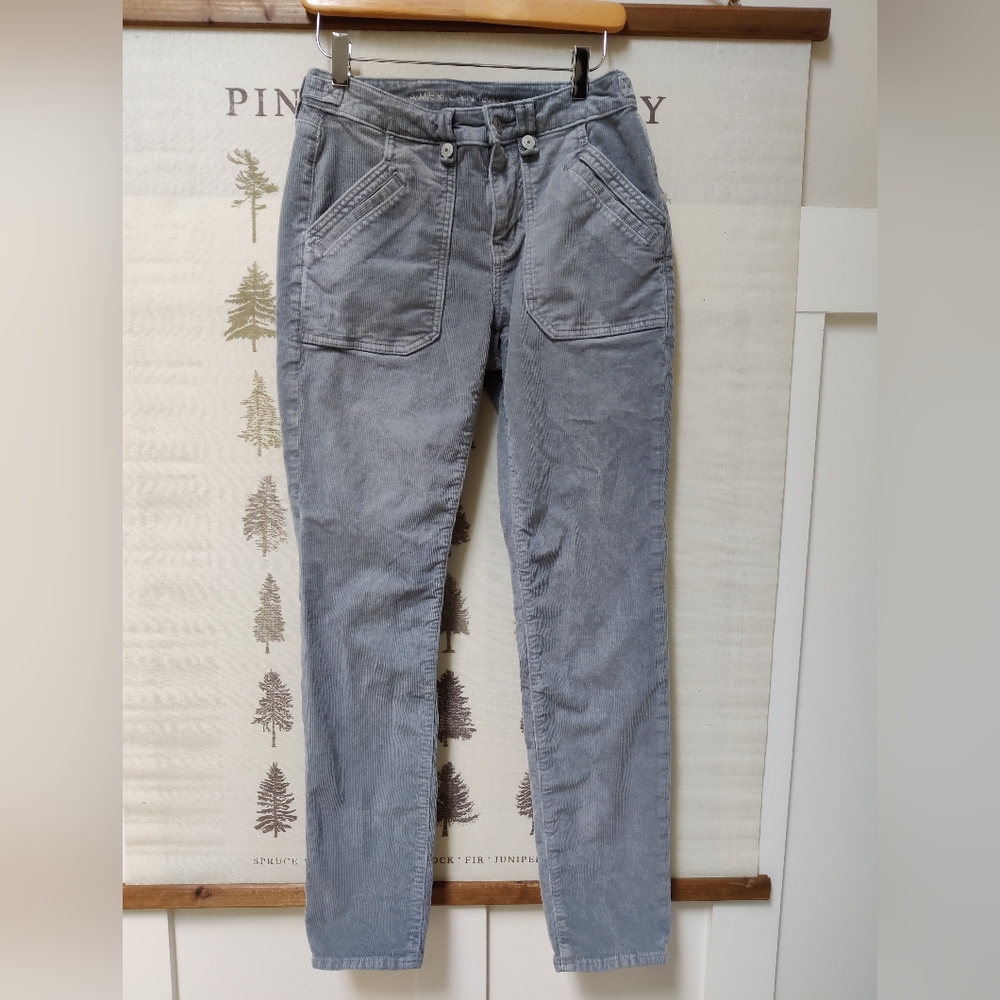 American Eagle Gray Corduroy Pants Women’s Size 2 Regular Stretch